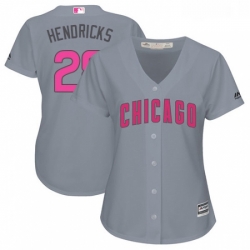 Womens Majestic Chicago Cubs 28 Kyle Hendricks Authentic Grey Mothers Day Cool Base MLB Jersey