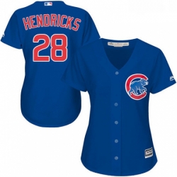 Womens Majestic Chicago Cubs 28 Kyle Hendricks Replica Royal Blue Alternate MLB Jersey