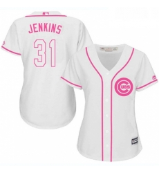 Womens Majestic Chicago Cubs 31 Fergie Jenkins Replica White Fashion MLB Jersey