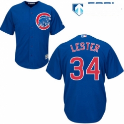 Womens Majestic Chicago Cubs 34 Jon Lester Replica Royal Blue Alternate MLB Jersey