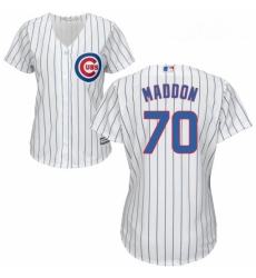 Womens Majestic Chicago Cubs 70 Joe Maddon Replica White Home Cool Base MLB Jersey