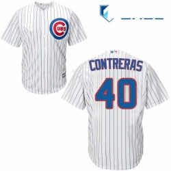 Youth Majestic Chicago Cubs 40 Willson Contreras Replica White Home Cool Base MLB Jersey