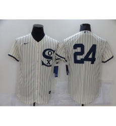 Men Chicago White Sox 24 Yasmani Grandal Cream Elite 2021 Field of Dreams Jersey