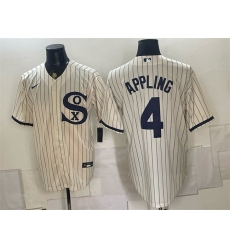Men Chicago White Sox 4 Luke Appling Cream Cool Base Stitched Baseball Jersey Men Chicago White Sox 4 Luke Appling Cream Cool Base Stitched Baseball Jersey