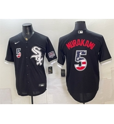 Men Chicago White Sox  5 Munetaka Murakami Black 2026 USA 250 Fourth of July Stitched Baseball Jersey
