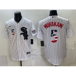 Men Chicago White Sox  5 Munetaka Murakami White 2026 USA 250 Fourth of July Stitched