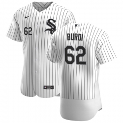 Men Chicago White Sox 62 Zack Burdi Men Nike White Home 2020 Flex Base Player MLB Jersey