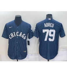 Men Chicago White Sox 79 Jose Abreu Navy Cool Base Stitched Jersey