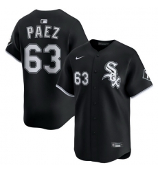 Men Chicago White Sox Nike Black Alternate Limited Jersey PAEZ 63