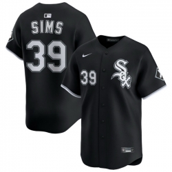 Men Chicago White Sox Nike Black Alternate Limited Jersey Sims Lucas 39