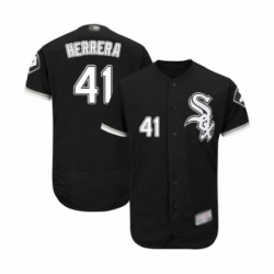 Mens Chicago White Sox 41 Kelvin Herrera Black Alternate Flex Base Authentic Collection Baseball Jersey