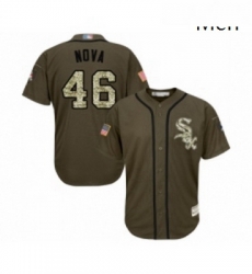 Mens Chicago White Sox 46 Ivan Nova Authentic Green Salute to Service Baseball Jersey 