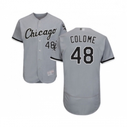 Mens Chicago White Sox 48 Alex Colome Grey Road Flex Base Authentic Collection Baseball Jersey