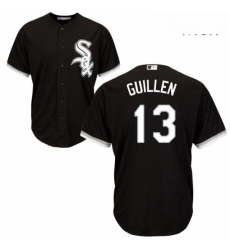 Mens Majestic Chicago White Sox 13 Ozzie Guillen Replica Black Alternate Home Cool Base MLB Jersey