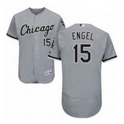 Mens Majestic Chicago White Sox 15 Adam Engel Grey Road Flex Base Authentic Collection MLB Jersey