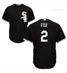 Mens Majestic Chicago White Sox 2 Nellie Fox Replica Black Alternate Home Cool Base MLB Jersey