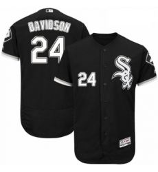 Mens Majestic Chicago White Sox 24 Matt Davidson Black Alternate Flex Base Authentic Collection MLB Jersey 