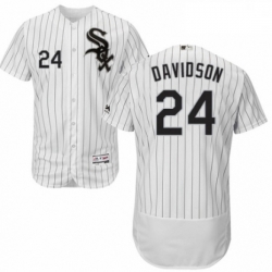 Mens Majestic Chicago White Sox 24 Matt Davidson White Home Flex Base Authentic Collection MLB Jersey