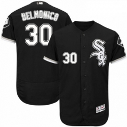 Mens Majestic Chicago White Sox 30 Nicky Delmonico Black Alternate Flex Base Authentic Collection MLB Jersey