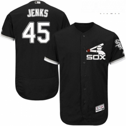 Mens Majestic Chicago White Sox 45 Bobby Jenks Authentic Black Alternate Home Cool Base MLB Jersey