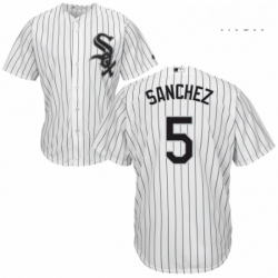 Mens Majestic Chicago White Sox 5 Yolmer Sanchez Replica White Home Cool Base MLB Jersey 