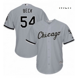 Mens Majestic Chicago White Sox 54 Chris Beck Replica Grey Road Cool Base MLB Jersey 