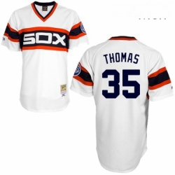 Mens Mitchell and Ness 1983 Chicago White Sox 35 Frank Thomas Replica White Throwback MLB Jersey