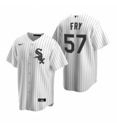 Mens Nike Chicago White Sox 57 Jace Fry White Home Stitched Baseball Jersey