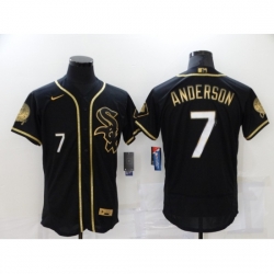 Men's Nike Chicago White Sox #7 Tim Anderson Black Gold Alternate Stitched Baseball Jersey