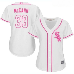 White Sox #33 James McCann White Pink Fashion Women Stitched Baseball Jersey