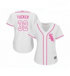 Womens Chicago White Sox 32 Preston Tucker Replica White Fashion Cool Base Baseball Jersey 