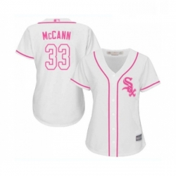 Womens Chicago White Sox 33 James McCann Replica White Fashion Cool Base Baseball Jersey 