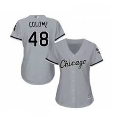 Womens Chicago White Sox 48 Alex Colome Replica Grey Road Cool Base Baseball Jersey 