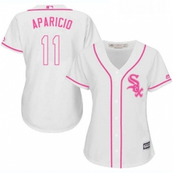 Womens Majestic Chicago White Sox 11 Luis Aparicio Replica White Fashion Cool Base MLB Jersey