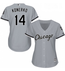 Womens Majestic Chicago White Sox 14 Paul Konerko Authentic Grey Road Cool Base MLB Jersey