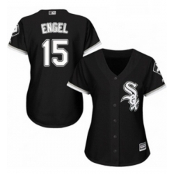 Womens Majestic Chicago White Sox 15 Adam Engel Replica Black Alternate Home Cool Base MLB Jersey 