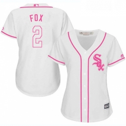 Womens Majestic Chicago White Sox 2 Nellie Fox Authentic White Fashion Cool Base MLB Jersey