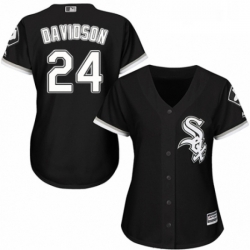 Womens Majestic Chicago White Sox 24 Matt Davidson Authentic Black Alternate Home Cool Base MLB Jersey 