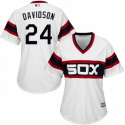 Womens Majestic Chicago White Sox 24 Matt Davidson Authentic White 2013 Alternate Home Cool Base MLB Jersey 