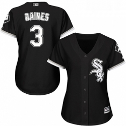 Womens Majestic Chicago White Sox 3 Harold Baines Authentic Black Alternate Home Cool Base MLB Jersey