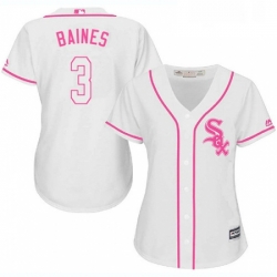 Womens Majestic Chicago White Sox 3 Harold Baines Authentic White Fashion Cool Base MLB Jersey