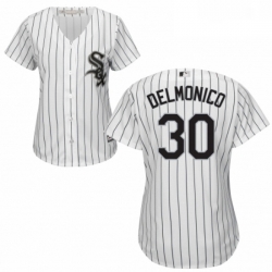 Womens Majestic Chicago White Sox 30 Nicky Delmonico Replica White Home Cool Base MLB Jersey 