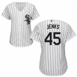 Womens Majestic Chicago White Sox 45 Bobby Jenks Authentic White Home Cool Base MLB Jersey