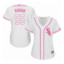 Womens Majestic Chicago White Sox 55 Carlos Rodon Replica White Fashion Cool Base MLB Jersey