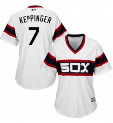 Womens Majestic Chicago White Sox 7 Jeff Keppinger Authentic White 2013 Alternate Home Cool Base MLB Jersey