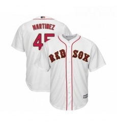 Youth Boston Red Sox 45 Pedro Martinez Authentic White 2019 Gold Program Cool Base Baseball Jersey