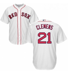 Youth Majestic Boston Red Sox 21 Roger Clemens Authentic White Home Cool Base MLB Jersey