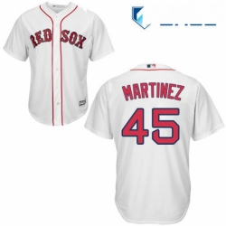 Youth Majestic Boston Red Sox 45 Pedro Martinez Replica White Home Cool Base MLB Jersey