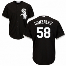 Youth Majestic Chicago White Sox 58 Miguel Gonzalez Replica Black Alternate Home Cool Base MLB Jersey 