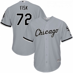 Youth Majestic Chicago White Sox 72 Carlton Fisk Authentic Grey Road Cool Base MLB Jersey